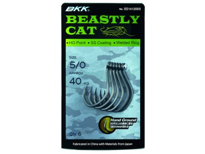 Háček BKK - BEASTLY CAT vel. 5/0 SUPER SLIDE 40 kg - 6 ks
