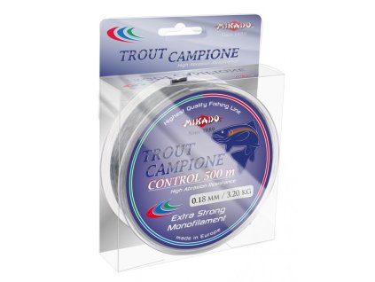 Vlasec - TROUT CAMPIONE CONTROL LINE 020 GREY 500M Nosnost : 3.80kg 1 cívka