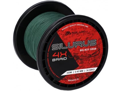 Pletená šňůra - SILURUS 4 X BRAID Zelená 300M 0.50mm / 41.80kg