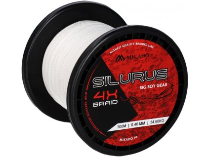 Pletená šňůra - SILURUS 4 X BRAID Bílá 300M 0.35mm / 33.40kg