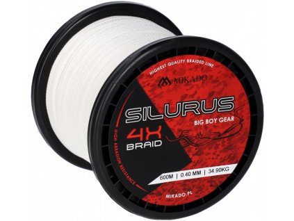 Pletená šňůra - SILURUS 4 X BRAID Bílá 600M 0.40mm / 34.90kg