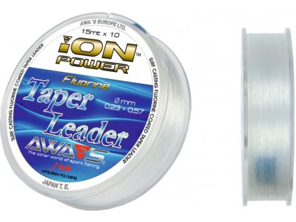 ion power fluorine taper lead 15mt x 10 leaders 0 20mm to 0 57mm 10 spools pack