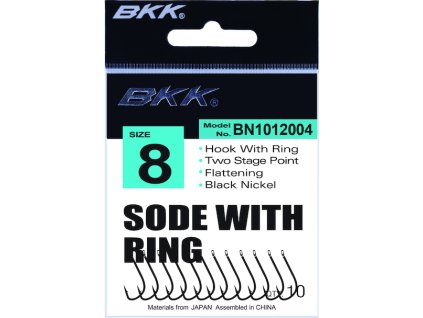 Háček BKK - SODE s očkem vel. 8 BN černý nikl DIAMOND SERIES - 10 ks