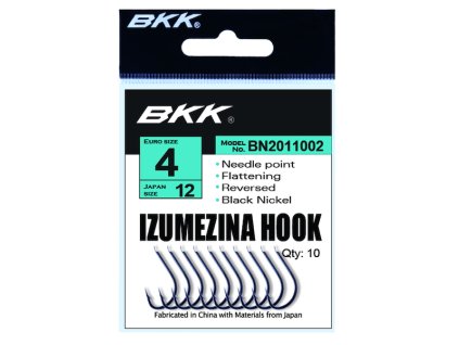 Háček - BKK - IZUMEZINA  s lopatkou vel. 10 BN černý nikl DIAMOND SERIES - 12 ks