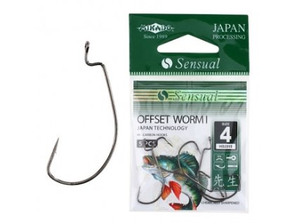 Háčky SENSUAL OFFSET WORM I - vel. 5/0 BN (černý nikl) - 5 ks