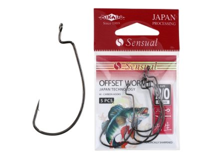 Háčky offset  - SENSUAL OFFSET WORM II vel. 3/0 BN (černý nikl) - 5 ks
