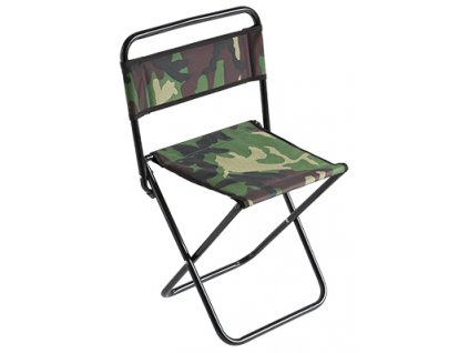 Stolička s opěrkou zad 004 (malá) / CAMOUFLAGE Ø 16 mm (30 x 38 x 59 cm)