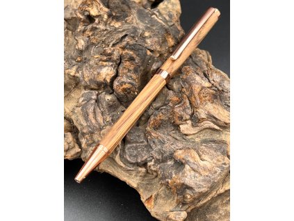 Dřevěná propiska zebrano měď