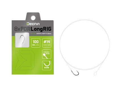 Nadväzec Delphin FDR LongRIG / 8ks (rozmer 100cm / 0,20mm / BARB #8)