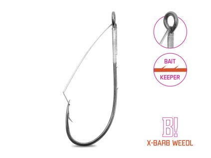Háčik na čeburašku B! X-BARB WEEDL / 8ks (rozmer 1/0)