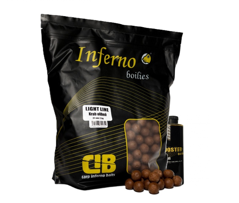 Carp Inferno Boilies Light Line  20mm/3kg + 250ml booster Krab-oliheň, 20mm, 3 kg