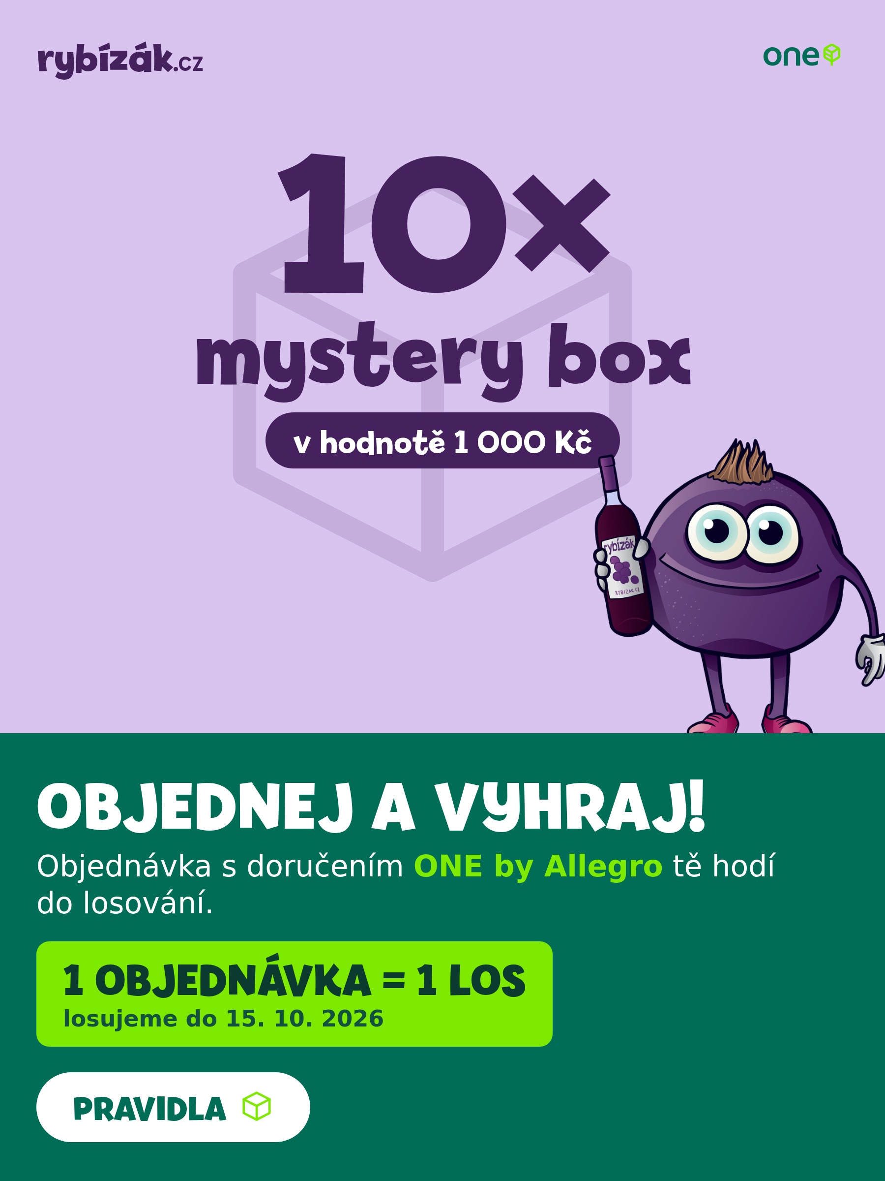 Soutěž One by Allegro — 10× mystery box v hodnotě 1 000 Kč