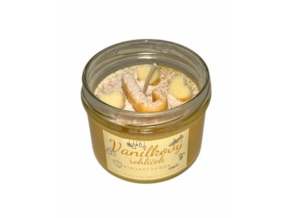 Sójová svíčka - Vanilkový rohlíček  Ručně vyráběná svíčka ze sójového vosku 150 ml