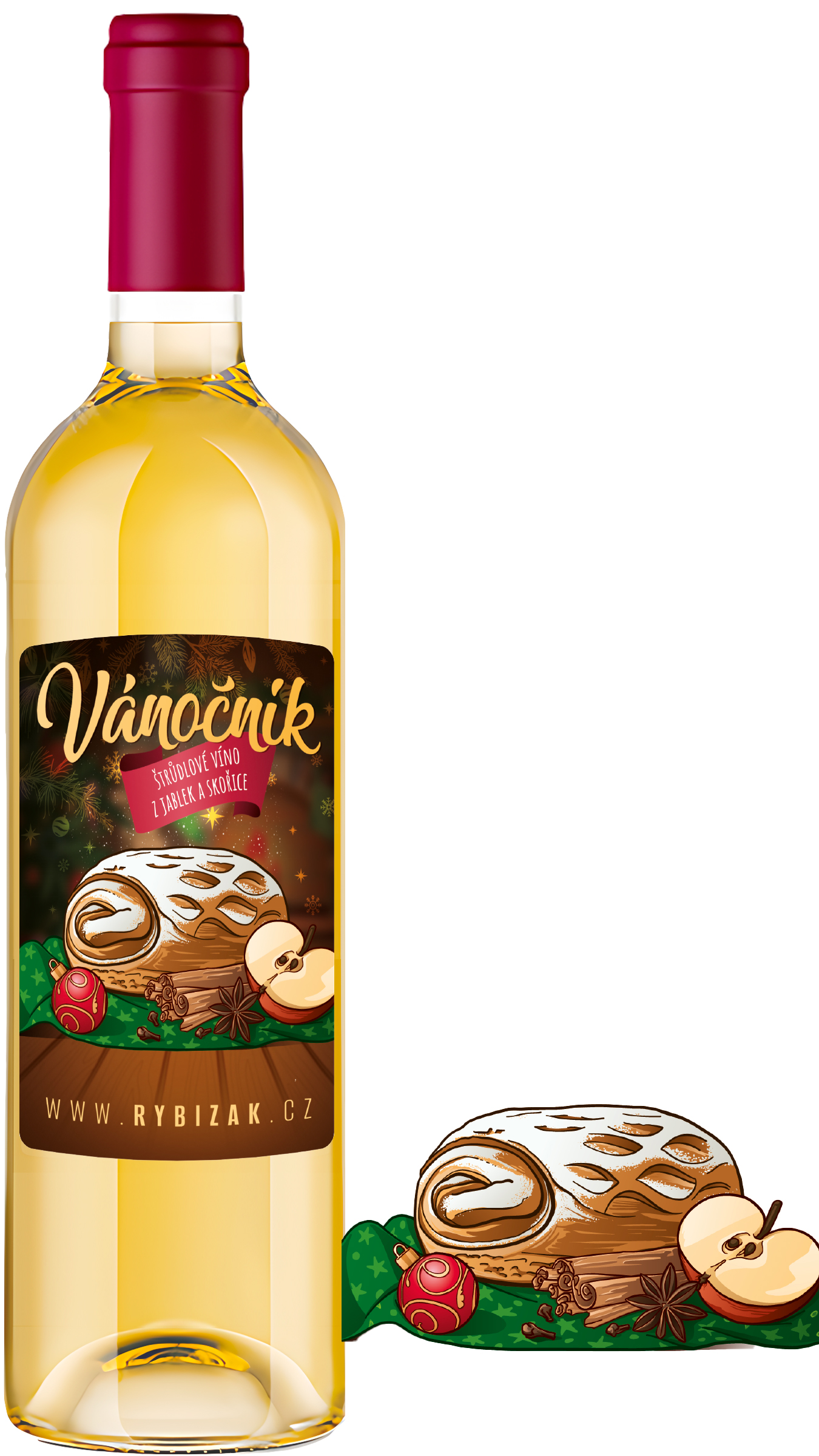 Vánočník 0,75l  Jablečný speciál se skořicí 12% alk.