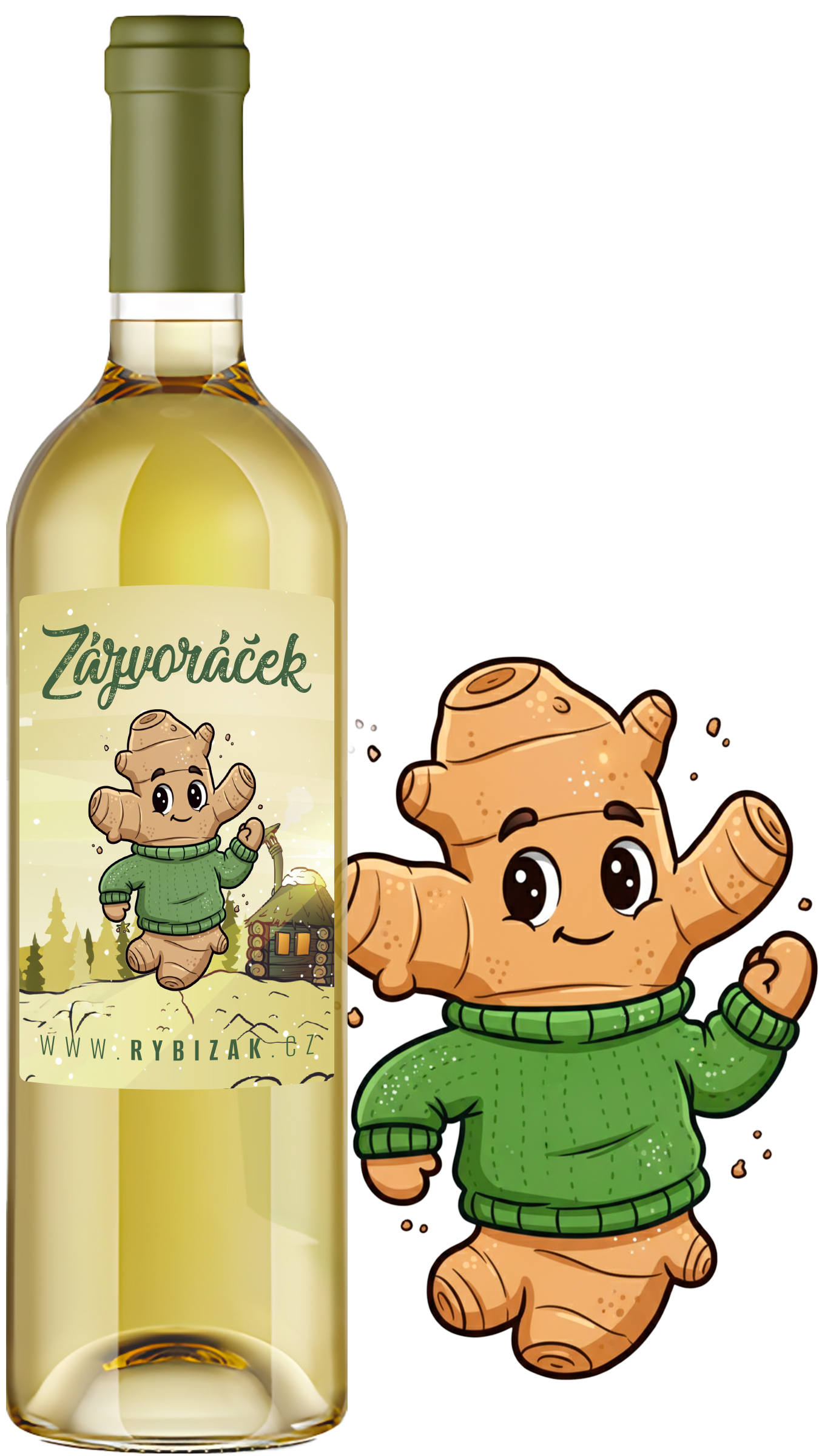 Zázvoráček 0,75l  Ovocné víno z citrusů se zázvorem 11% alk.