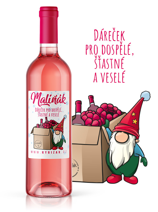 Dáreček pro dospělé, šťastné a veselé  Maliňák ve skle 0,75l