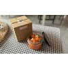 Svíčka - Dýňové koření zdobená voskem  Ručně vyráběná sójová svíčka 150 ml