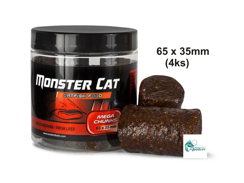 Monster Cat Mega Chunks 65x35mm 4ks 370g Fish&Crayfish
