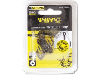 Black Cat Curved point treble hook 1, 1/0, 2/0, 3/0