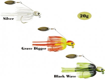 Black cat Rybársky prívlačový systém Spin Jig silver, grave digger 40g