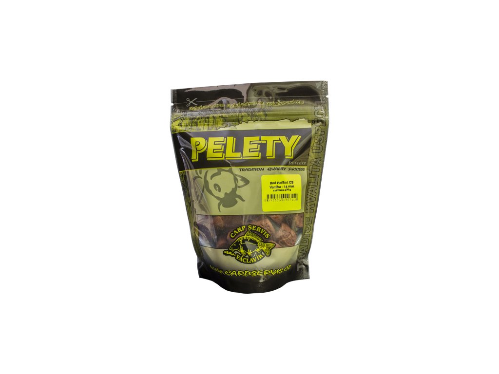 Red Halibut CS Pelety s otvorem - ochucené - 200 g (Hmotnost 200g, Průměr 14mm, Příchuť Vanila)