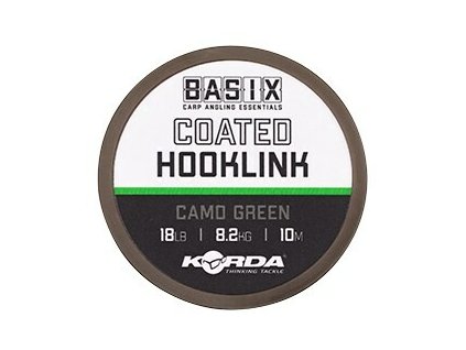 korda navazcova snura basix coated hooklink camo green 10 m
