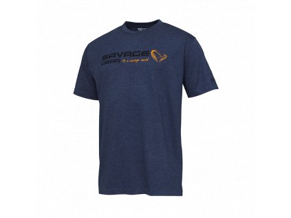 SIGNATURE LOGO T-SHIRT BLUE MELANGE (Velikost XXL)