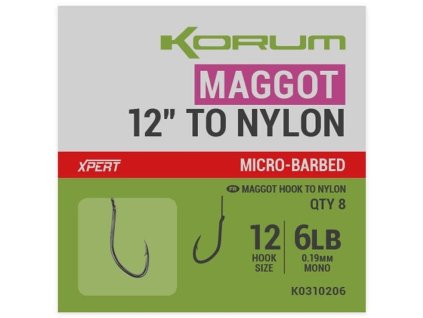 Korum Návazce Maggot Hook to Nylon (Velikost vel.16/0,15mm/30m)