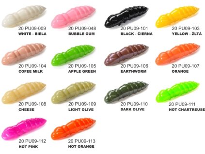 FishUP Dipované umělé nástrahy Červ Pupa 2,3cm (12ks v balení) (Barva Hot Orange)