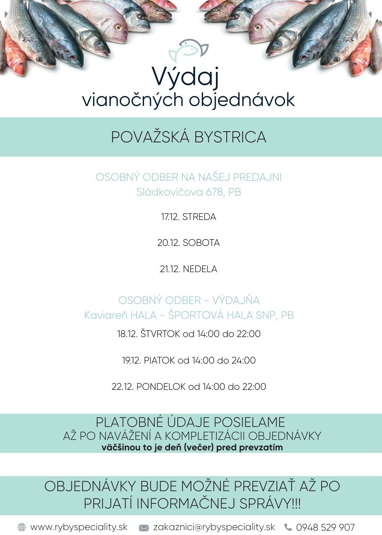 VIANOČNÉ OBJEDNÁVKY INFO