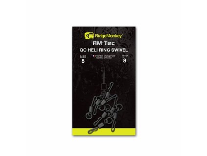 RidgeMonkey: Obratlík RM-Tec Quick Change Heli Ring Swivel Velikost 8 8ks