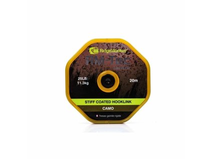 RidgeMonkey: Šnůra RM-Tec Stiff Coated Hooklink 25lb 20m Camo