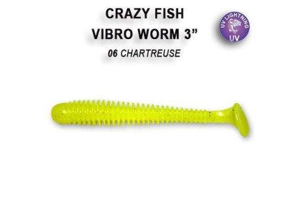 Vibro Worm 7,5 cm 6 charteuse