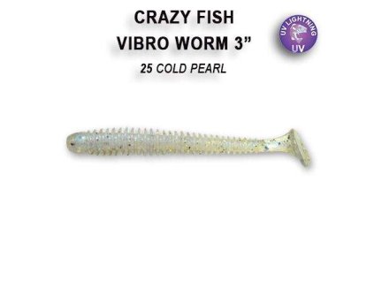Vibro Worm 7,5cm barva 25 cold pearl