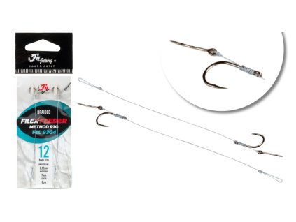 Filfishing Návazec Method Feeder Braided Rig - Velikost 8 - 0,12mm
