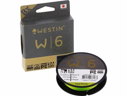 Šňůra: Westin W6 8 Braid Lime Punch 0,08mm 3,7kg 135m