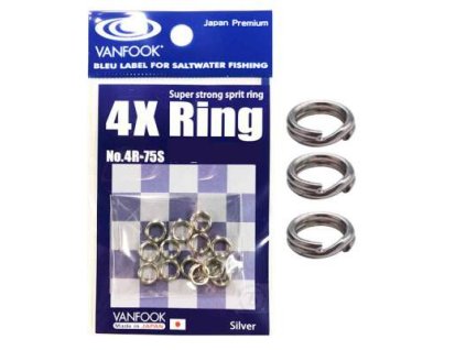 Vanfook 4x Ring 4R-75S pevnostní kroužky 120lb/54kg 9ks