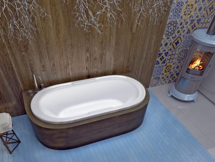 Teiko vana Rhodos 185 oválná 185x90 cm, bílá V114185N04T01001-VVO0401 Nohy zdarma