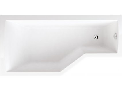 TEIKO Vana Tuba rohová 160 x 80 cm, akrylátová, levá, bílá V117160L04T01001 Nohy zdarma