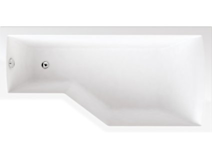 TEIKO Vana Tuba rohová 170 x 80 cm, akrylátová, pravá, bílá V117170R04T01001 Nohy zdarma