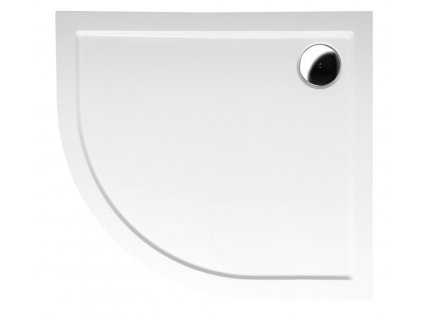 Polysan RENA R sprchová vanička z litého mramoru, čtvrtkruh 90x80x4cm, R550, pravá, bílá 72891