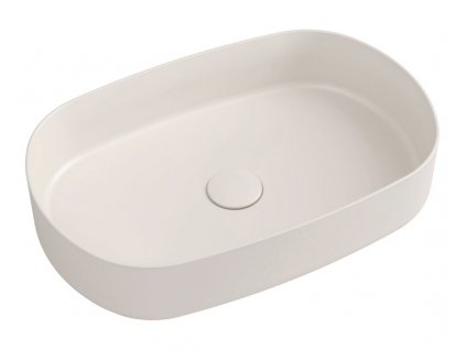 Isvea INFINITY OVAL keramické umyvadlo na desku, 55x36 cm, ivory 10NF65055-2K