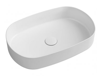 Isvea INFINITY OVAL keramické umyvadlo na desku, 55x36 cm, bílá mat 10NF65055-2L