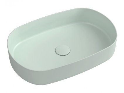 Isvea INFINITY OVAL keramické umyvadlo na desku, 55x36 cm, matná zelená mint 10NF65055-2T