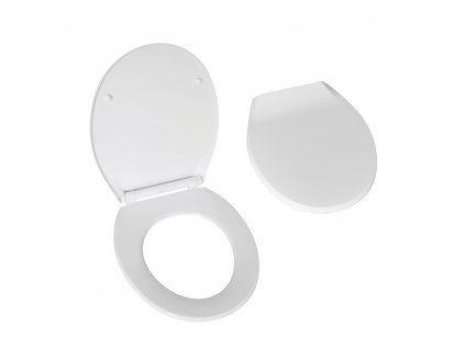 Slovarm - WC sedátko SOFTCLOSE, bílé, kovové závěsy, PP LIVIA - 672045