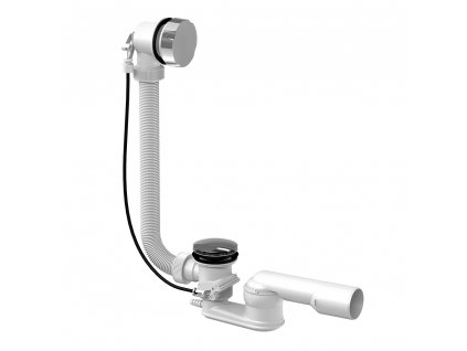 Slovarm - Sifon vanový automatický s kovovými krytkami, chrom T-1438A-III DN50/DN40 - 416658