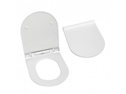 Slovarm - WC sedátko SOFTCLOSE SLIM, bílé, kovové závěsy, Duroplast AGATA - 672297