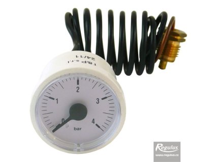 Tlakoměr 4 bar, kapilára 1 m, pr.42 mm, bez 2. ručičky  3423