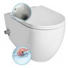 Isvea INFINITY závěsná WC mísa Rimless, integrovaný ventil a bidet. sprška, 36,5x53 cm, bílá 10NFS1001I