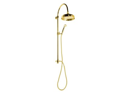Sapho ANTEA sprchový stĺp k napojeniu na batériu, hlavová a ručná sprcha, zlato SET035